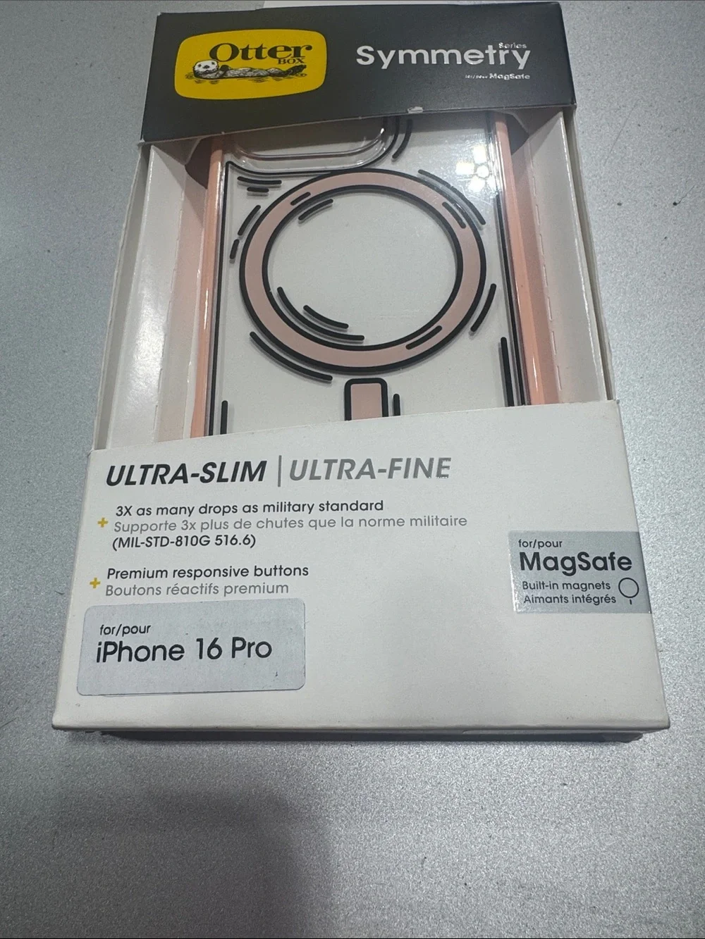 OtterBox Symmetry Series MagSafe Case for iPhone 16 Pro - Peach/Clear